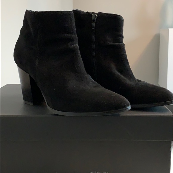 Diba black suede block heel bootie - Picture 1 of 11